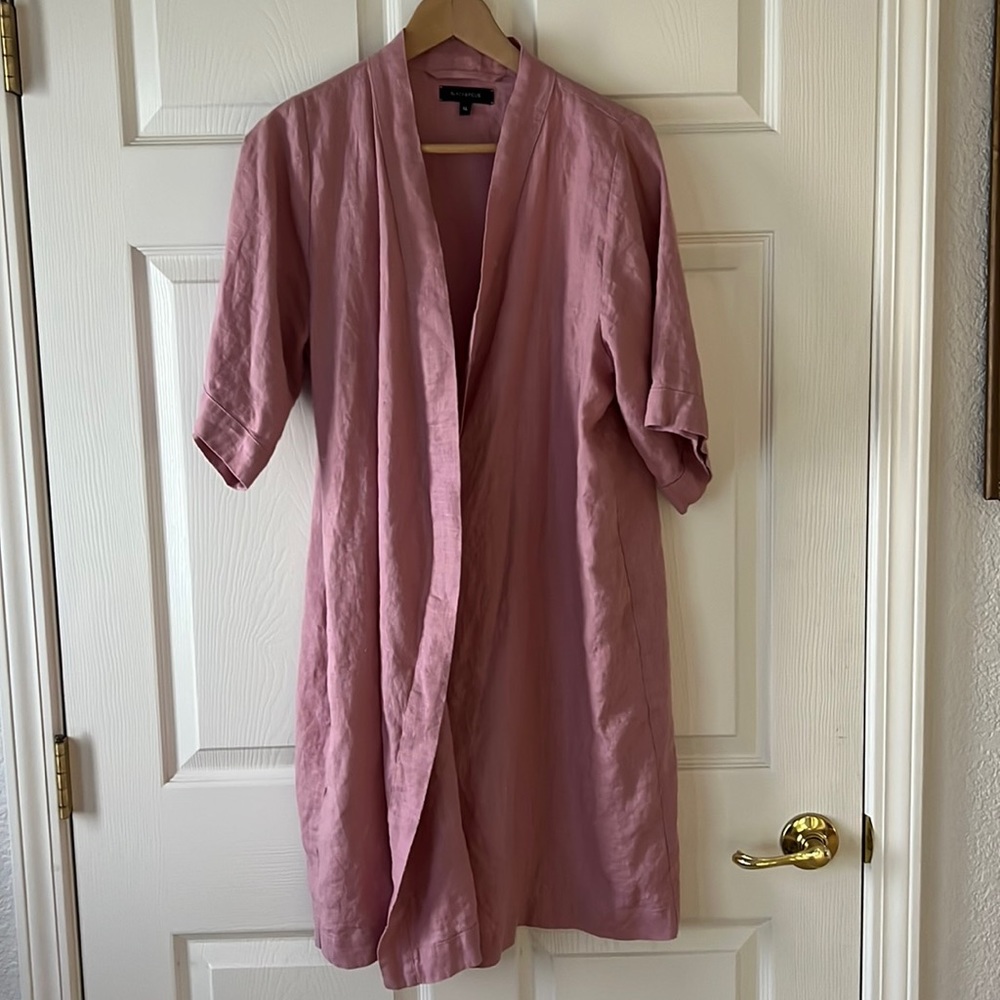 Black Ficus 100% Linen Kimono (or robe)